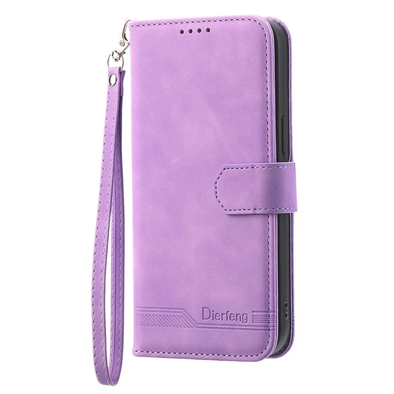 DIERFENG DF-03 for Samsung Galaxy M54 5G / F54 5G Phone Case Lines Imprinted Leather Wallet Stand Cover - Purple