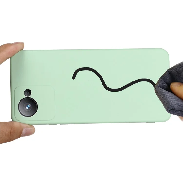 Für Realme Narzo 50i Prime 4G / C30s 4G Soft Lining Liquid Silikon Handyhülle Anti-Drop Stoßfeste Abdeckung - Grün