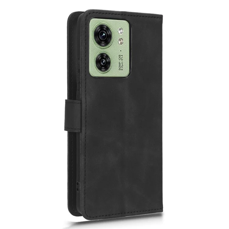 Для Motorola Edge 40 5G Кожаный кошелек с сенсорным экраном Кожаный кошелек Подставка Магнитное закрытие Flip Phone Cover - Черный