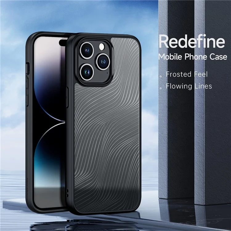 Serie DUX DUCIS Aito Para Iphone 15 Pro Matte Case TPU+PC Cubierta de Teléfono Anti-drop (certificación Reach) - Negro
