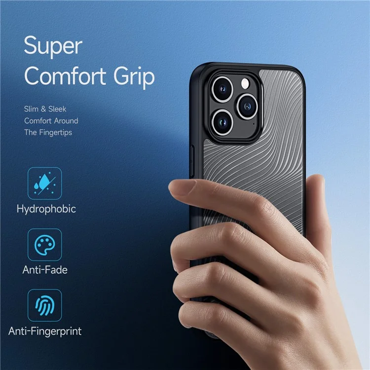 Serie DUX DUCIS Aito Para Iphone 15 Pro Matte Case TPU+PC Cubierta de Teléfono Anti-drop (certificación Reach) - Negro