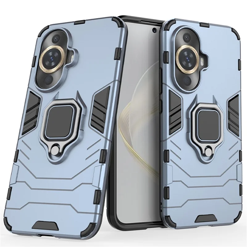 Coque de téléphone antibruit avec support pivotant pour Huawei nova 11 / nova 12s 4G / nova 12 Lite 4G, housse souple en TPU + PC rigide pour téléphone portable - Bleu