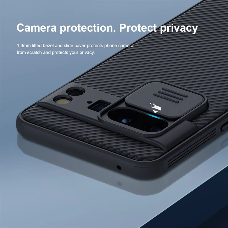 NILLKIN CamShield Pro Series for Google Pixel 8 Pro PC+TPU Phone Case with Slide Camera Cover - Blue