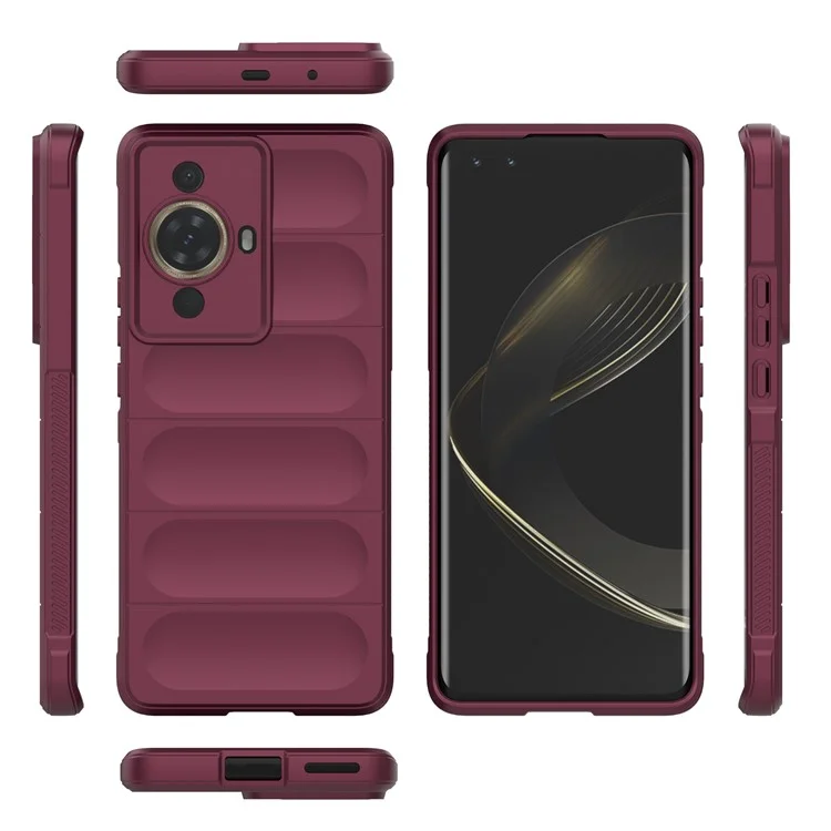 For Huawei nova 11 Pro / nova 11 Ultra TPU Protective Cover Camera Protection Phone Case - Wine Red