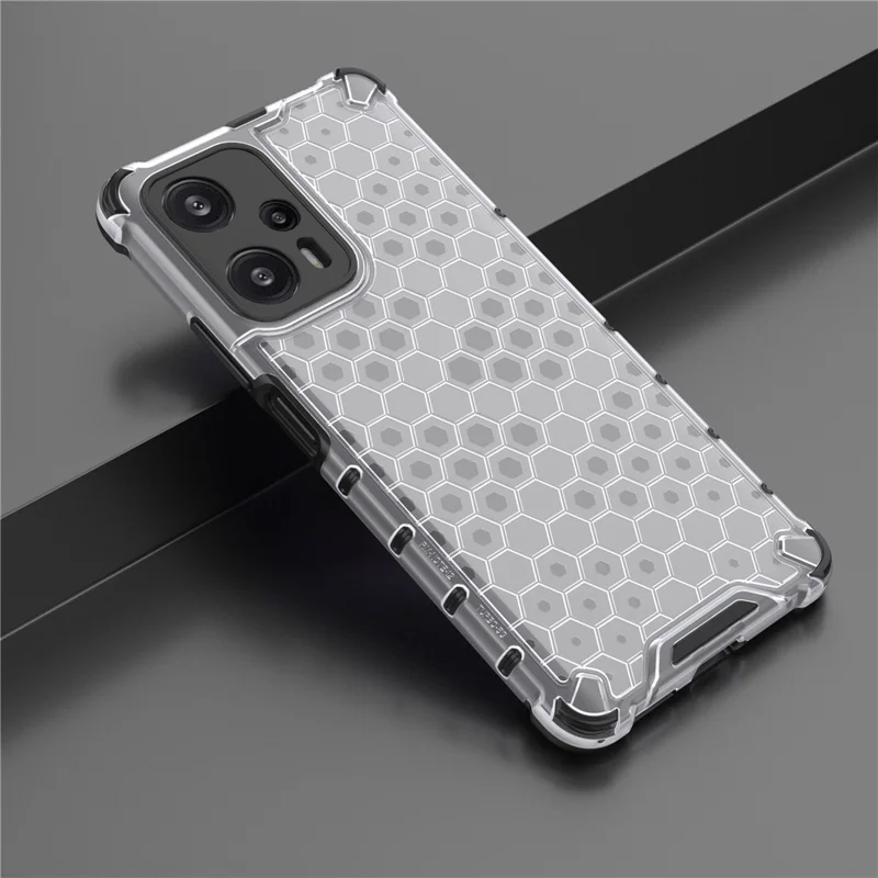 For Xiaomi Redmi Note 12 Turbo / Poco F5 5G Phone Case TPU+PC Honeycomb Texture Cover - Grey