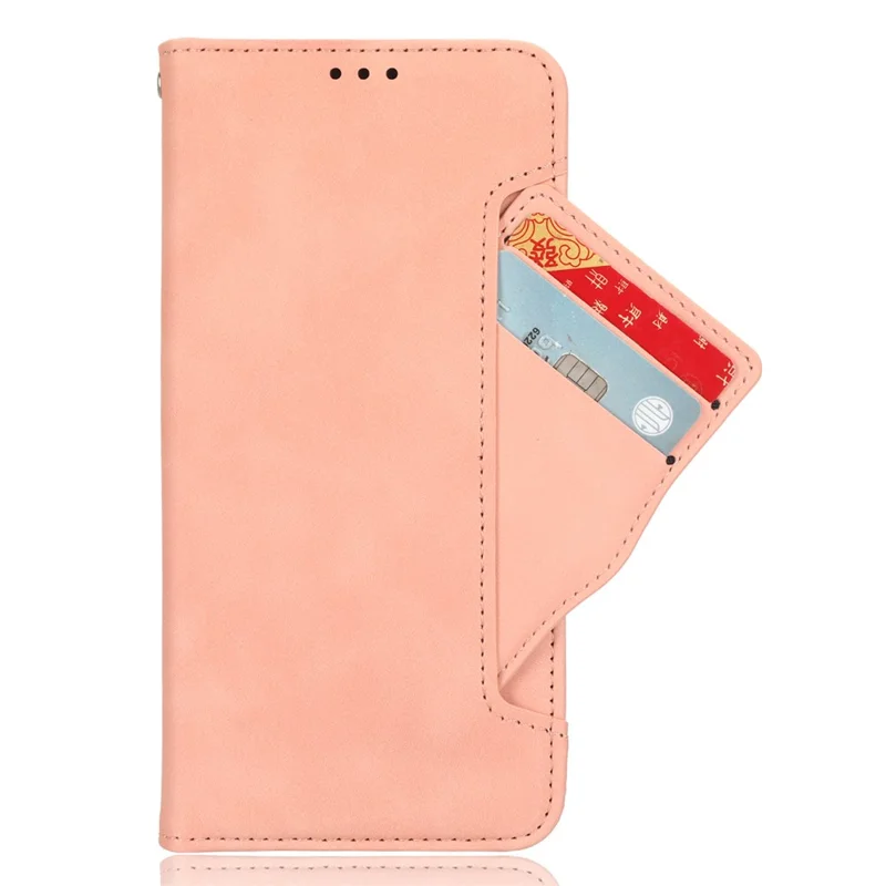 For Motorola Edge 40 5G Anti-Scratch Multiple Card Slots PU Leather Wallet Case Stand Phone Cover - Pink