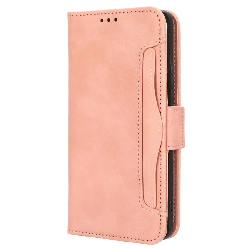 For Motorola Edge 40 5G Anti-Scratch Multiple Card Slots PU Leather Wallet Case Stand Phone Cover - Pink