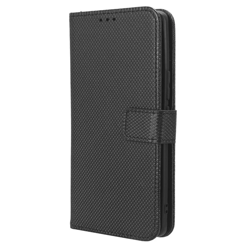 Voor Honor 90 TPU + PU Leren Mobiele Telefoonhoesje Stand Wallet Diamantstructuur Cover - Zwart