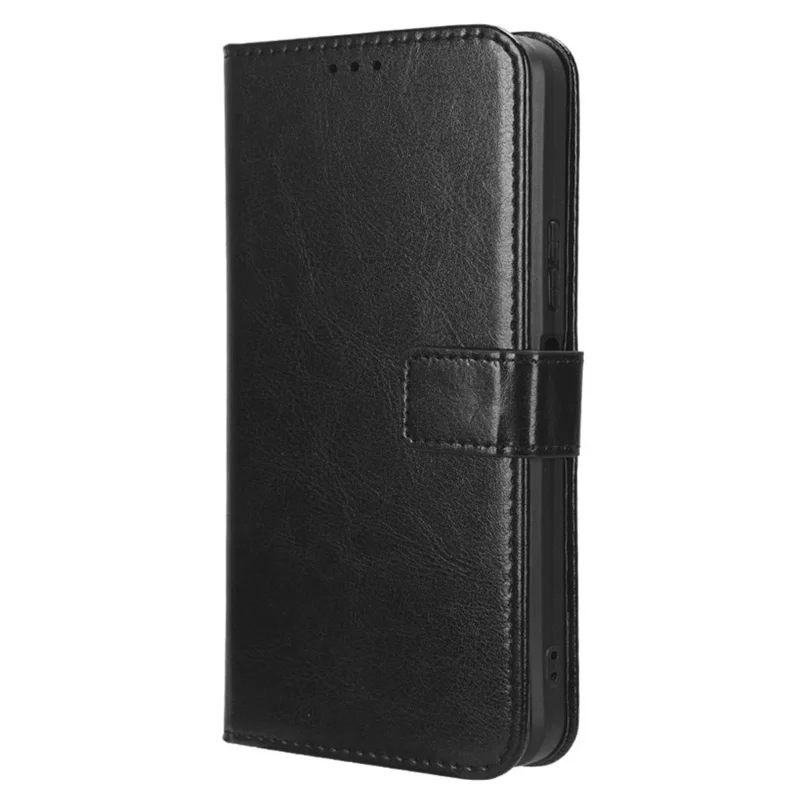 Per Infinix Note 30i 4G Anti-Polvere Cover Portafoglio Texture Crazy Horse Stand PU Pelle Flip Case Shell - Nero