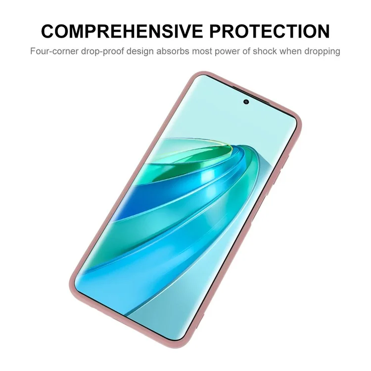 ENKAY HAT PRINCE para Honor Magic5 Lite 5G / X9a 5G Capa de Silicone Líquido para Celular - Corte Preciso e Borda Reta - Rosa