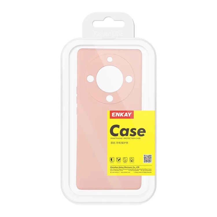 ENKAY HAT PRINCE para Honor Magic5 Lite 5G / X9a 5G Capa de Silicone Líquido para Celular - Corte Preciso e Borda Reta - Rosa