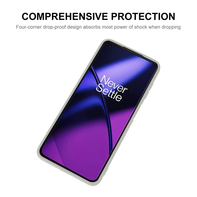 ENKAY HAT PRINCE for OnePlus 11 5G Precise Cutout Liquid Silicone Phone Case Straight Edge Cell Phone Cover - Beige