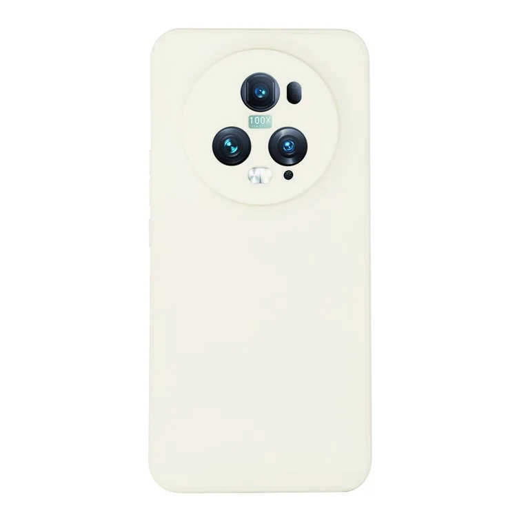 ENKAY HAT PRINCE Precise Cutout Phone Case for Honor Magic5 Pro , Straight Edge Liquid Silicone Shell Cover - Beige