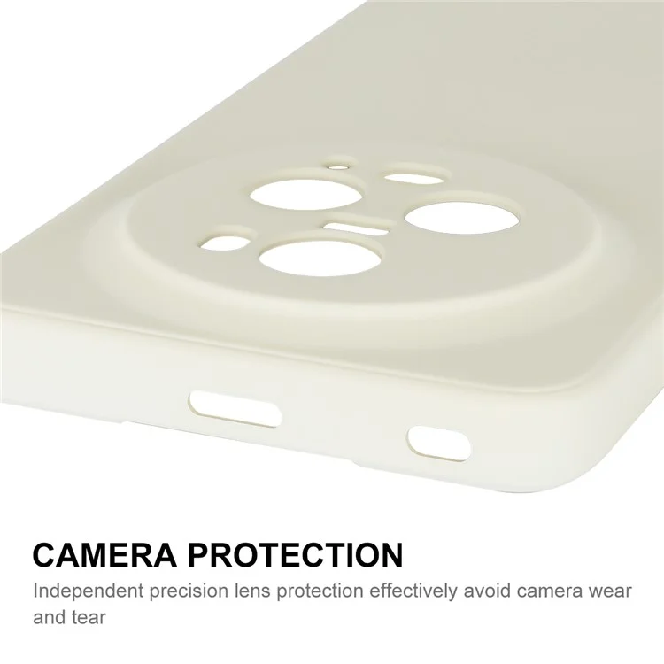 ENKAY HAT PRINCE Precise Cutout Phone Case for Honor Magic5 Pro , Straight Edge Liquid Silicone Shell Cover - Beige
