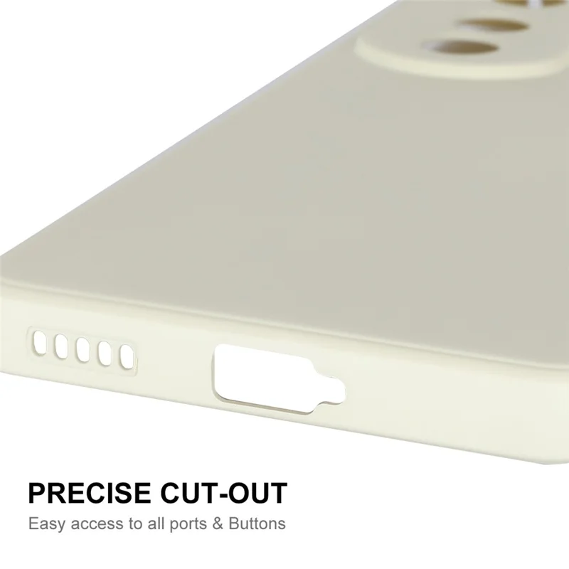 ENKAY HAT PRINCE For Honor 90 Precision Cutout Liquid Silicone Phone Case Straight Edge Phone Cover - Beige