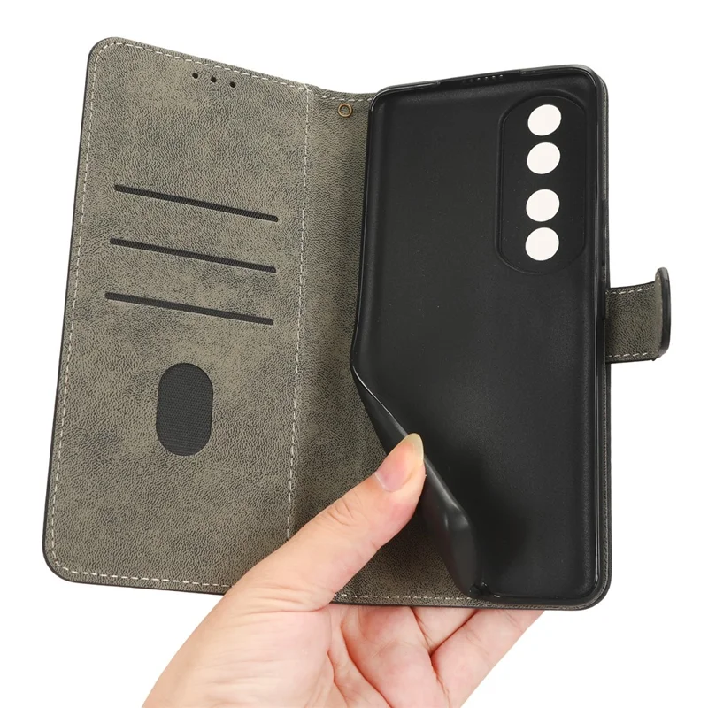 Voor Honor 90 Anti-kras RFID-blokkering Portemonnee Cover PU Leren Stand Hoes - Zwart