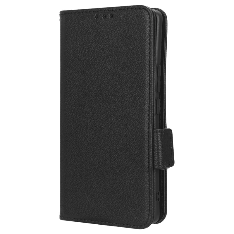 Phone Case for Honor 90 Pro , Litchi Texture Wallet Stand Folio Flip Leather Cell Phone Cover - Black