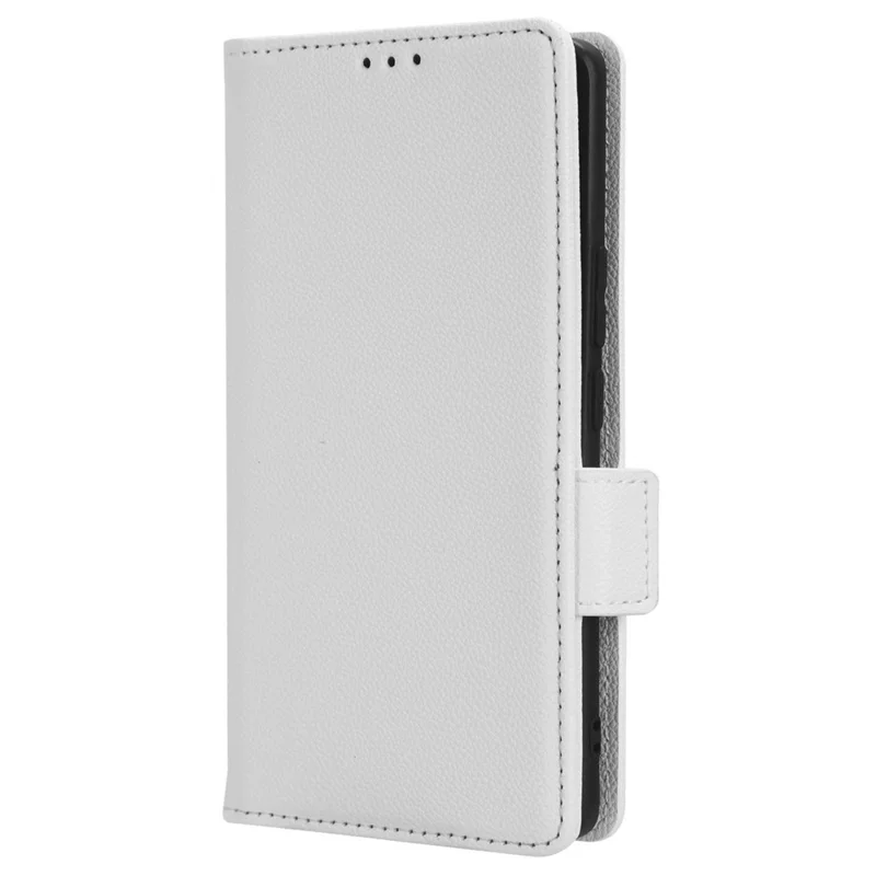 Phone Case for Honor 90 Pro , Litchi Texture Wallet Stand Folio Flip Leather Cell Phone Cover - White