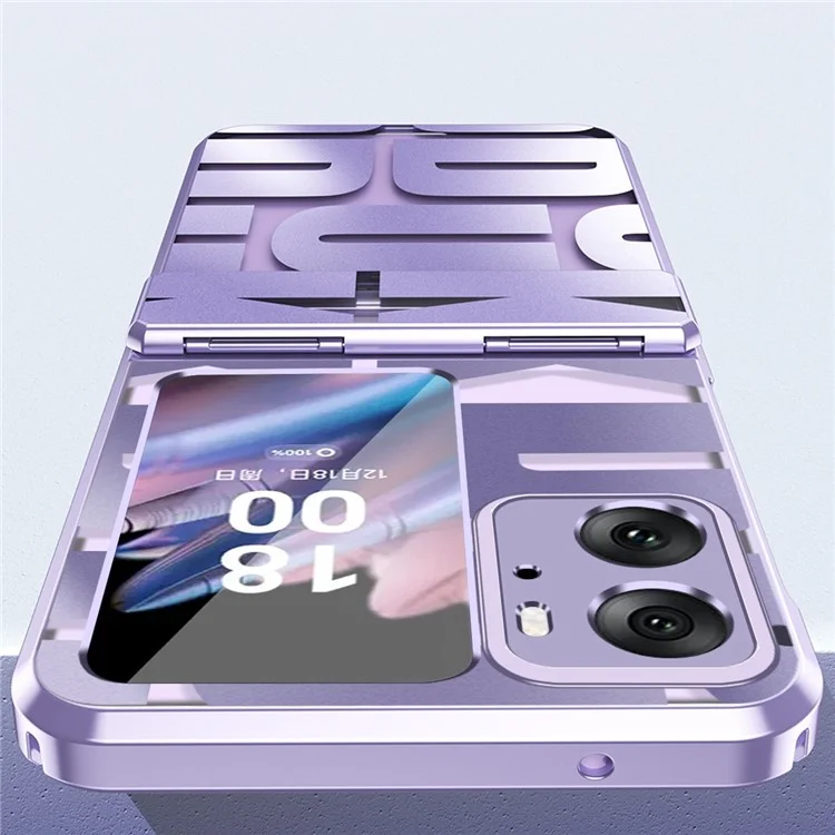 Für Oppo Find N2 Flip 5G stoßfeste Handyhülle, Elektroplattierung, harte PC-Handyhülle - Lila