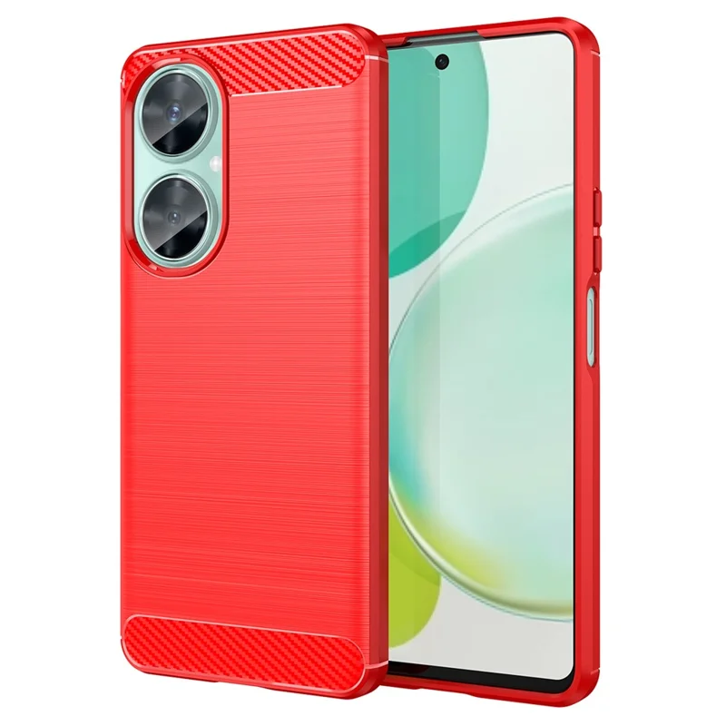 Для Huawei nova 11i / Enjoy 60 Pro / Maimang 20 Brushed TPU Case Carbon Fiber Texture Phone Cover - Red