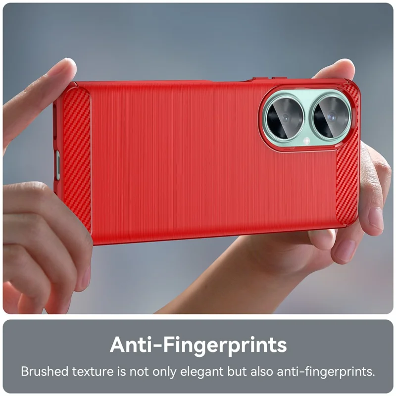 Для Huawei nova 11i / Enjoy 60 Pro / Maimang 20 Brushed TPU Case Carbon Fiber Texture Phone Cover - Red