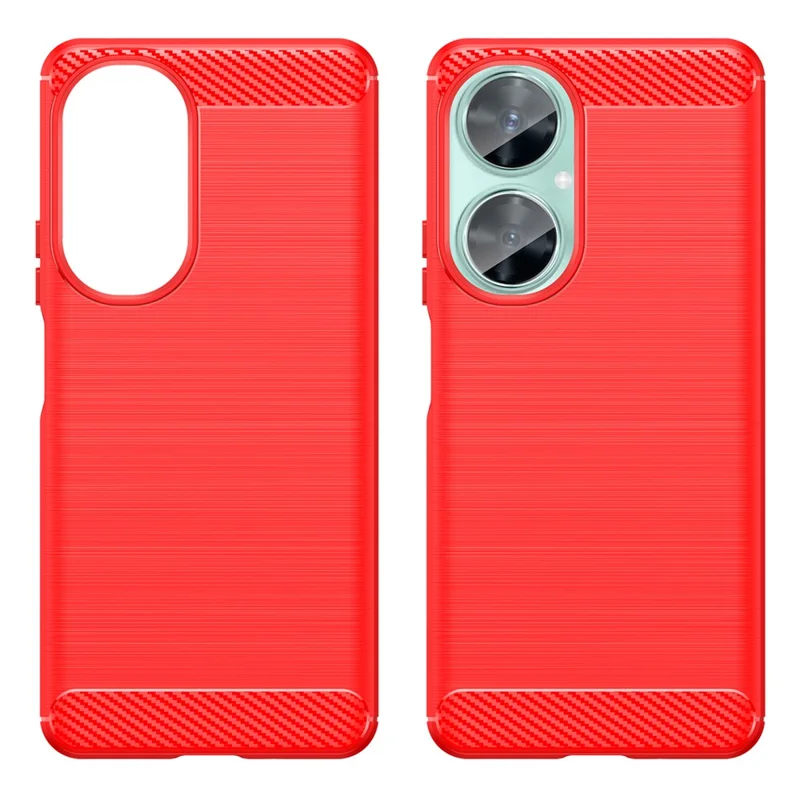 Для Huawei nova 11i / Enjoy 60 Pro / Maimang 20 Brushed TPU Case Carbon Fiber Texture Phone Cover - Red