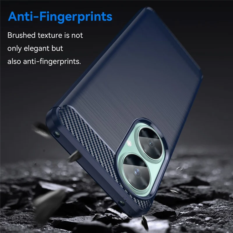 For Huawei nova 11i / Enjoy 60 Pro / Maimang 20 Brushed TPU Case Carbon Fiber Texture Phone Cover - Blue