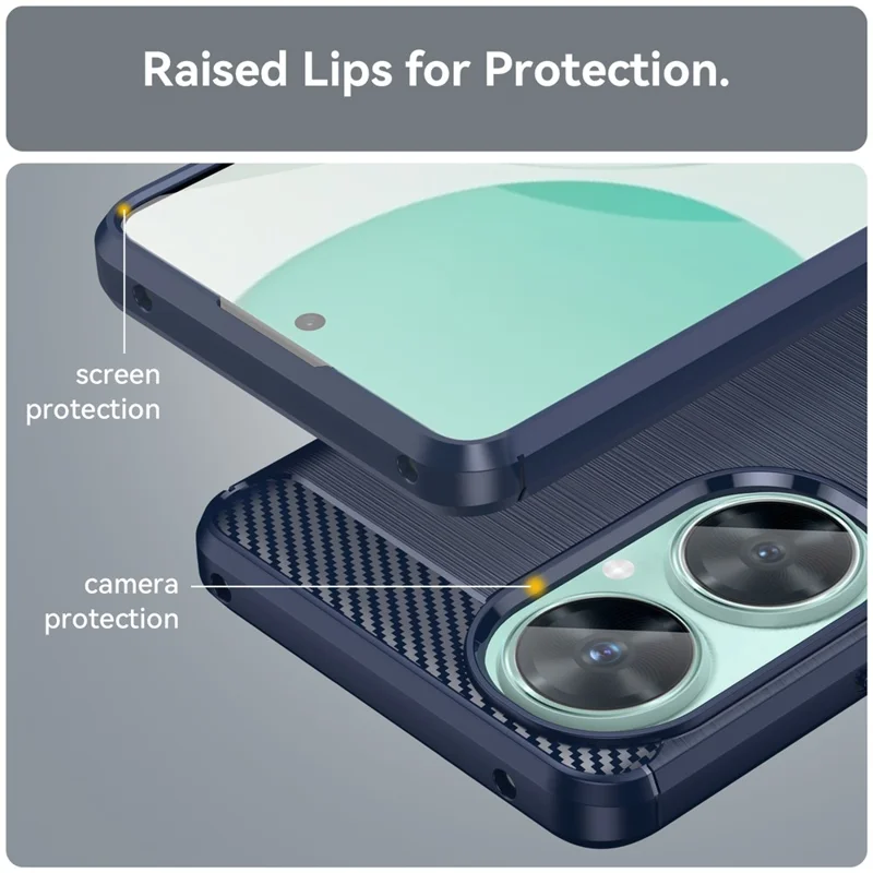 For Huawei nova 11i / Enjoy 60 Pro / Maimang 20 Brushed TPU Case Carbon Fiber Texture Phone Cover - Blue