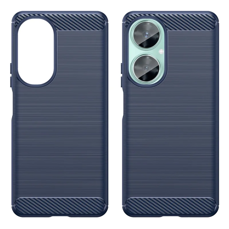 For Huawei nova 11i / Enjoy 60 Pro / Maimang 20 Brushed TPU Case Carbon Fiber Texture Phone Cover - Blue