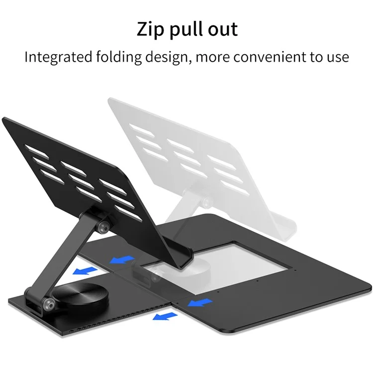 GKK For Samsung Galaxy Fold / Z Fold Series Foldable Desk Stand Holder with Bluetooth Keyboard + Mouse + Stylus - Black