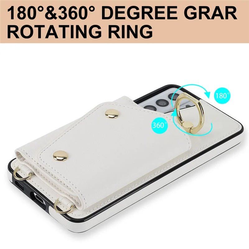 Pour Samsung Galaxy S21 4G / 5G Kickstand Case Ballet pu en Cuir en Cuir Revêtu TPU Couverture Téléphon - Blanc