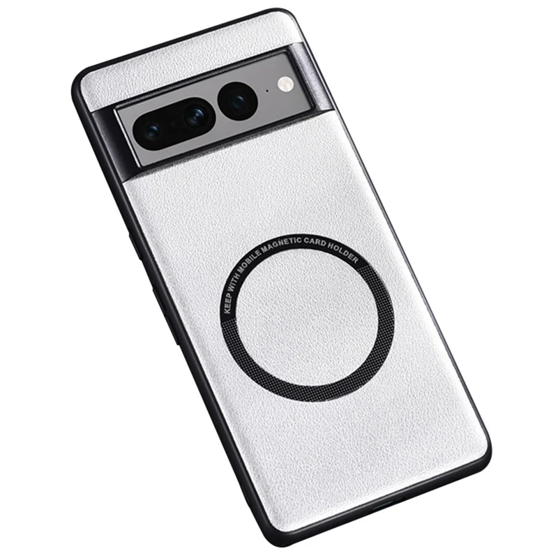 For Google Pixel 8 Pro PU Leather+TPU Phone Case Protective Cover Magnetic Case - White