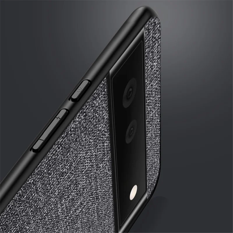 Pour Google Pixel 8 Cloth Texture PC+TPU Phone Cover Anti-fall Cell Phone Case - Gris