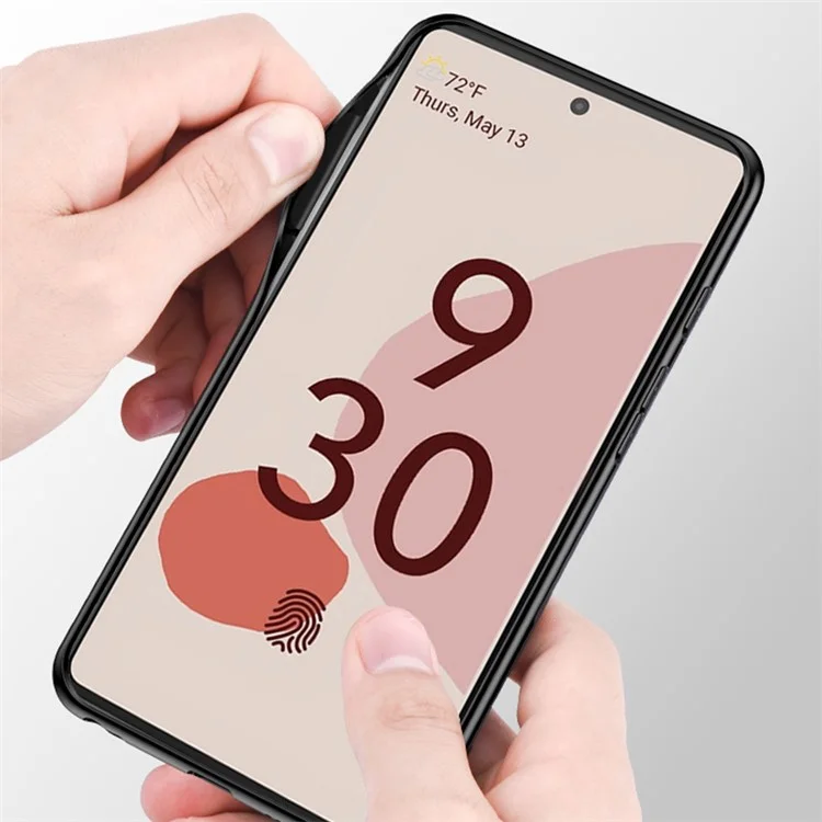 Pour Google Pixel 8 Cloth Texture PC+TPU Phone Cover Anti-fall Cell Phone Case - Gris