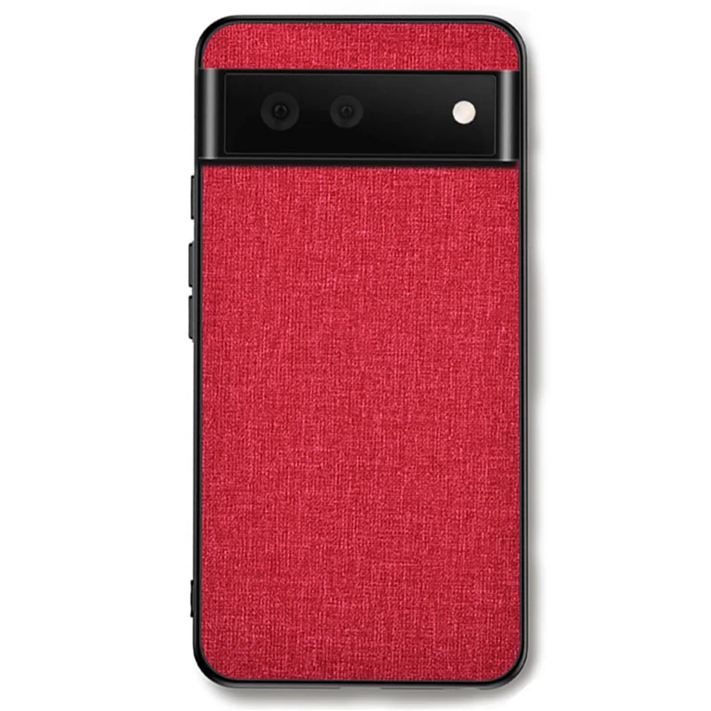 For Google Pixel 8 Cloth Texture PC+TPU Phone Cover Anti-fall Cell Phone Case - Red