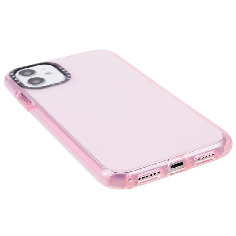 For iPhone 11 Transparent PC+TPU Phone Case Drop Protection Back Cover - Transparent Pink