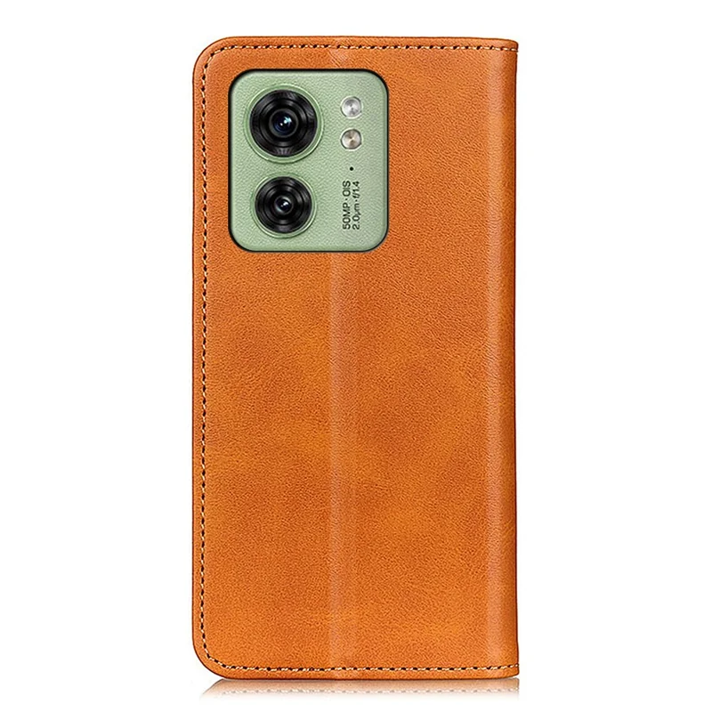 Wallet Phone Stand Case for Motorola Edge 40 5G , Shockproof Cell Phone Cover Split Leather Shell - Brown