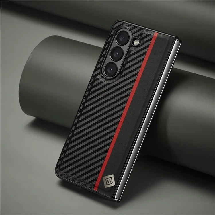 LC.IMEEK Для Samsung Galaxy Z Fold5 5G Чехол для защиты от царапин из искусственной кожи + ПК с текстурой углеродного волокна