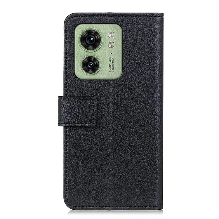 Pour Motorola Edge 40 5G Anti-Dust PU Cuir Portefeuille Flip Case Stand Protective Phone Cover - Noir