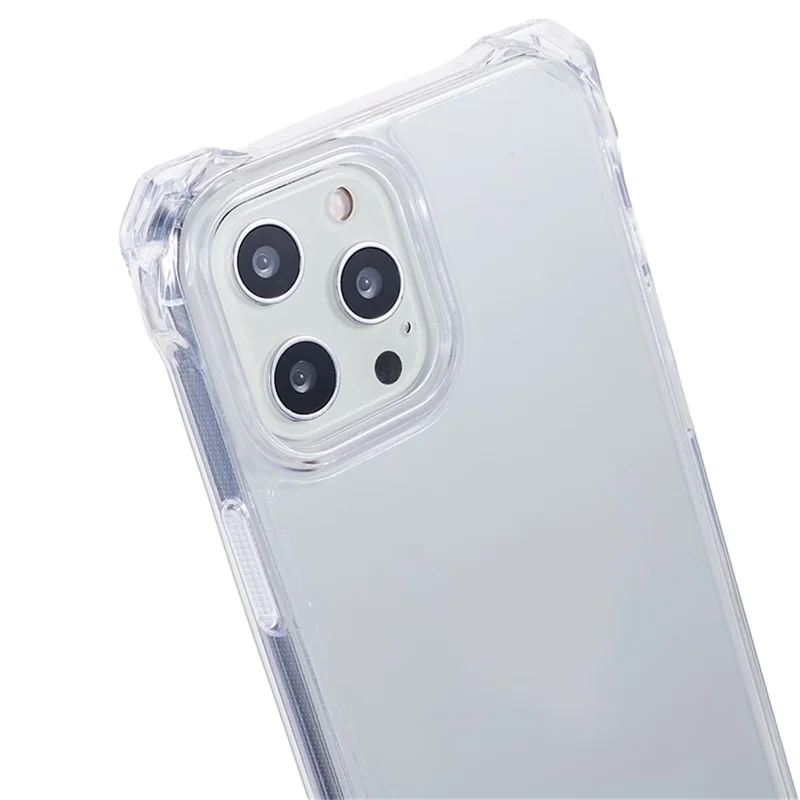 For iPhone 12 / 12 Pro Acrylic + TPU Clear Phone Case Four Corner Anti-Collision Protection Cover with Lanyard - Transparent Frame