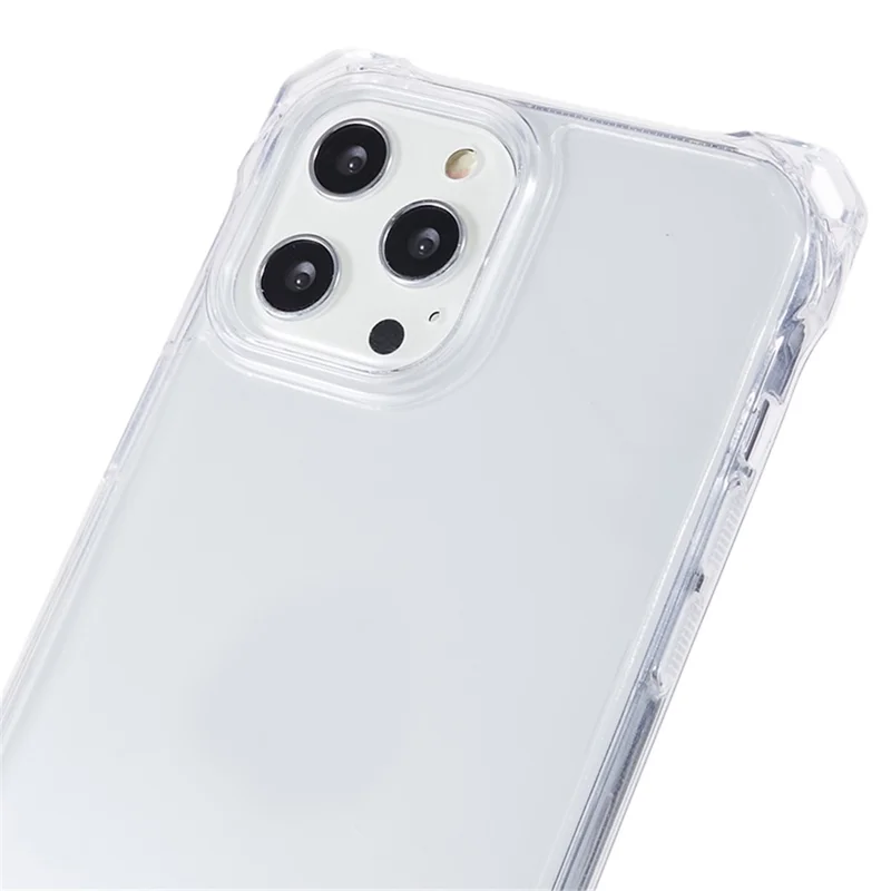 For iPhone 12 / 12 Pro Acrylic + TPU Clear Phone Case Four Corner Anti-Collision Protection Cover with Lanyard - Transparent Frame