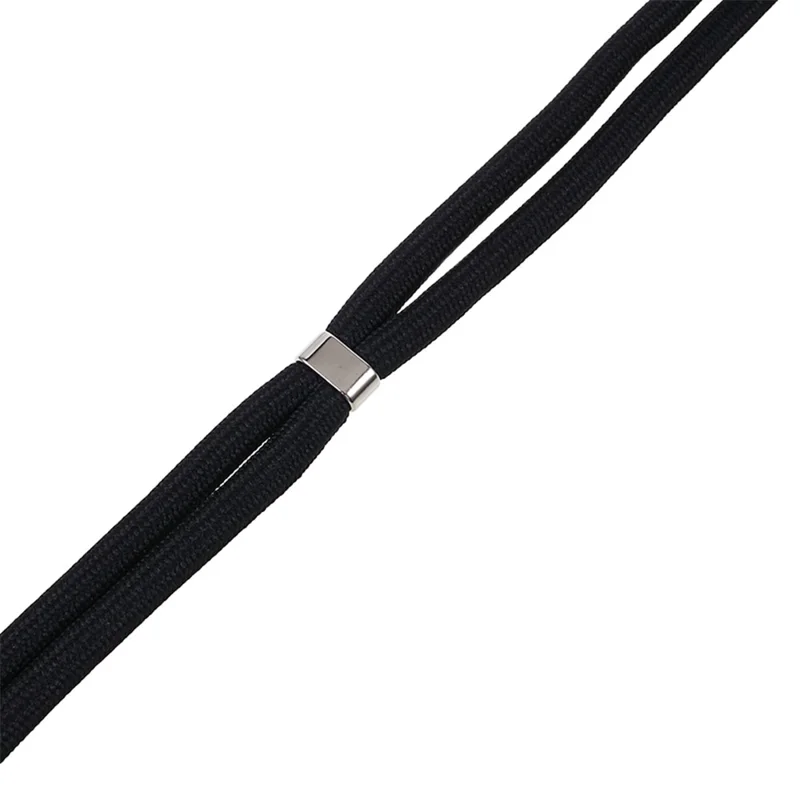 For iPhone 14 / 13 Clear Phone Case Acrylic+TPU Four Corner Anti Drop Cover with Lanyard - Black Frame