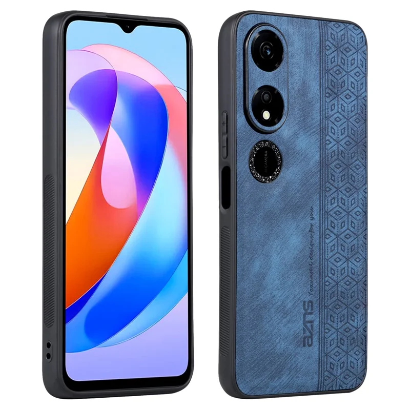 AZNS For Honor Play 40 Anti-Scratch PU Leather+TPU Phone Case Imprinted Pattern Shell Cover - Blue