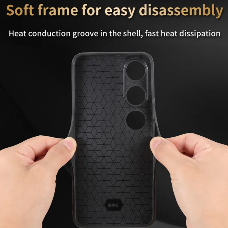 AZNS For Honor Play 40 Anti-Scratch PU Leather+TPU Phone Case Imprinted Pattern Shell Cover - Blue