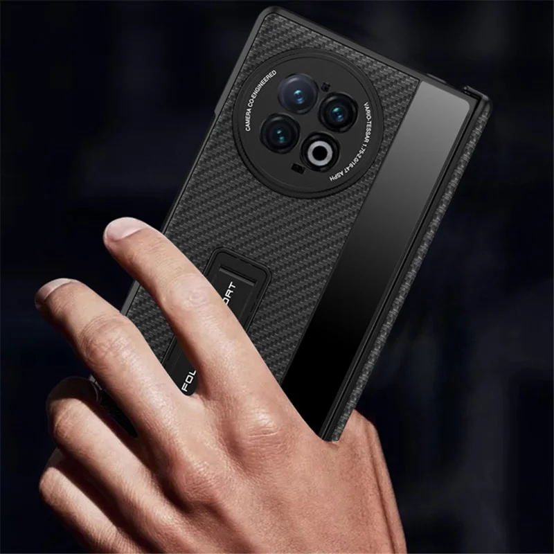 GKK Per Vivo X Fold2 Kickstand Telefono Case PU Pettura Carne Magnetica Magnetica Coperchi - Rosso / Nero