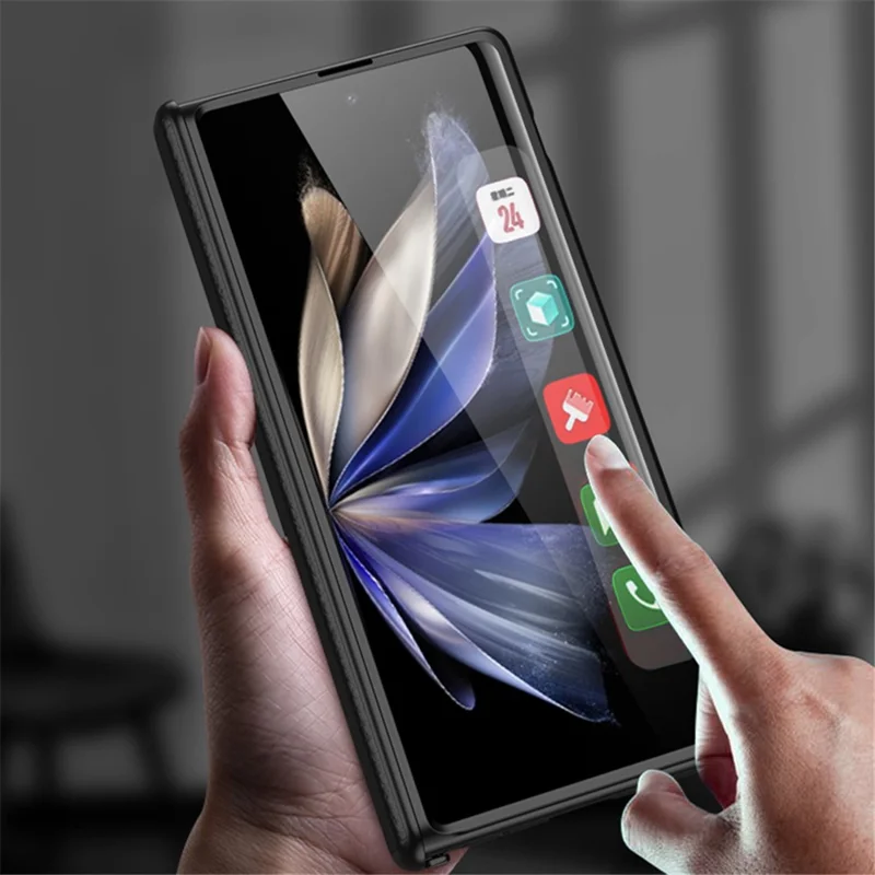 GKK Per Vivo X Fold2 Kickstand Telefono Case PU Pettura Carne Magnetica Magnetica Coperchi - Rosso / Nero