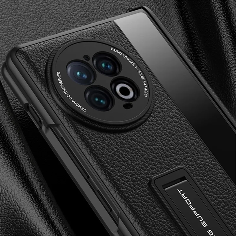 GKK Per Vivo X Fold2 Kickstand Telefono Case PU Pettura Carne Magnetica Magnetica Coperchi - Rosso / Nero