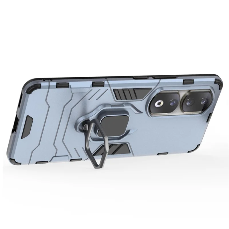 For Honor 90 Pro Cell Phone Case with Kickstand Soft TPU + Hard PC Mobile Phone Cover - Blue
