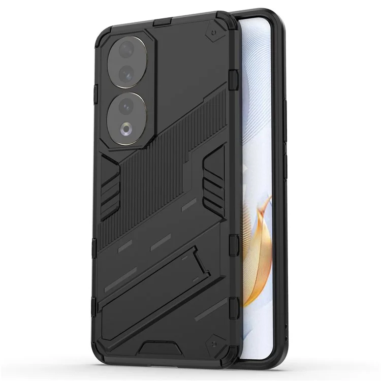 For Honor 90 Bump Proof PC + TPU Phone Cover Drop-proof Phone Case with Kickstand - Black
