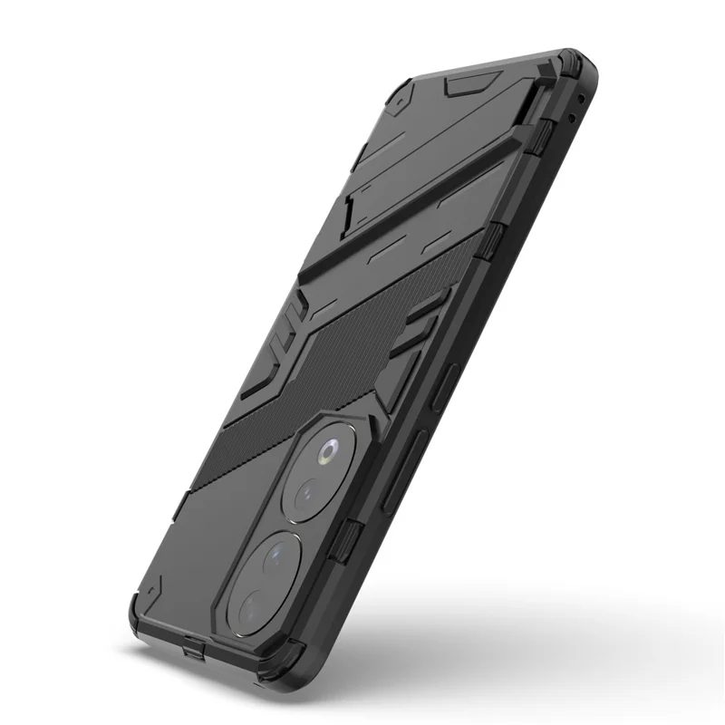For Honor 90 Bump Proof PC + TPU Phone Cover Drop-proof Phone Case with Kickstand - Black